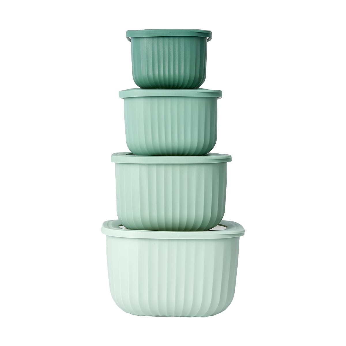 4 Piece Square Nested Food Storage Set - Green