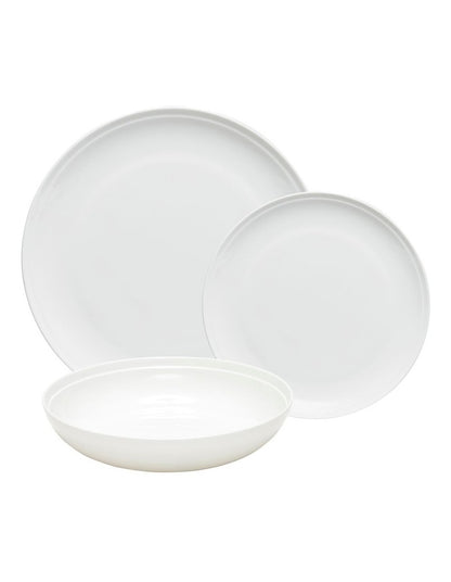 Edge Dinner Set 12 Piece in White