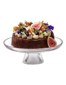 Ogin Footed Cake Plate 28x10cm in Clear