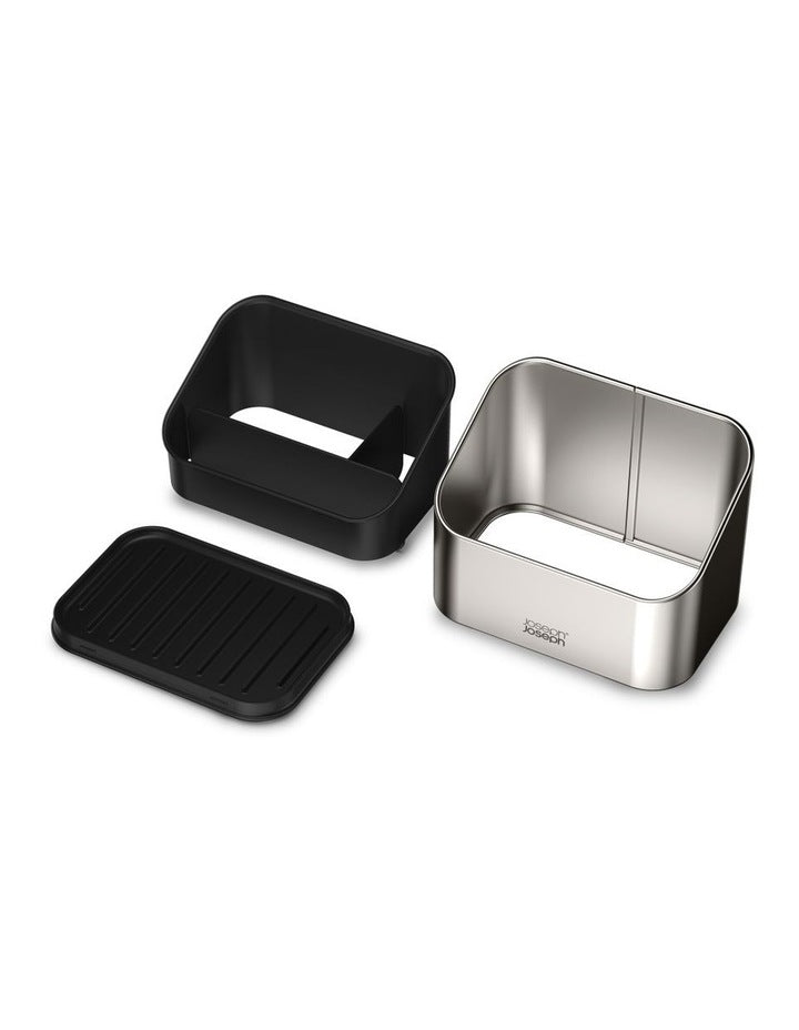 Surface Tiered Stainless Steel Sink Tidy in Grey