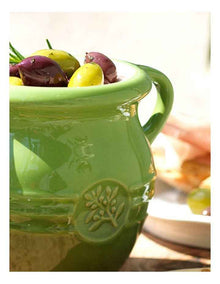 Olive Jar & Fork in Green