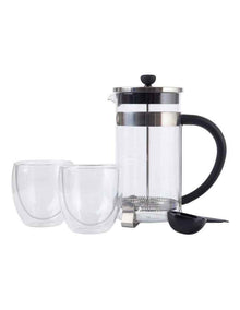 Blend Plunger 1L With 2 Glasses Gift Boxed in Clear