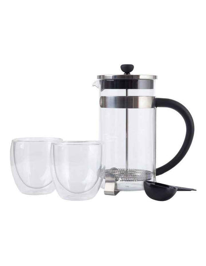 Blend Plunger 1L With 2 Glasses Gift Boxed in Clear
