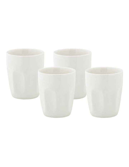 White Basics Latte Cup 200ml Set of 4 Gift Boxed in White