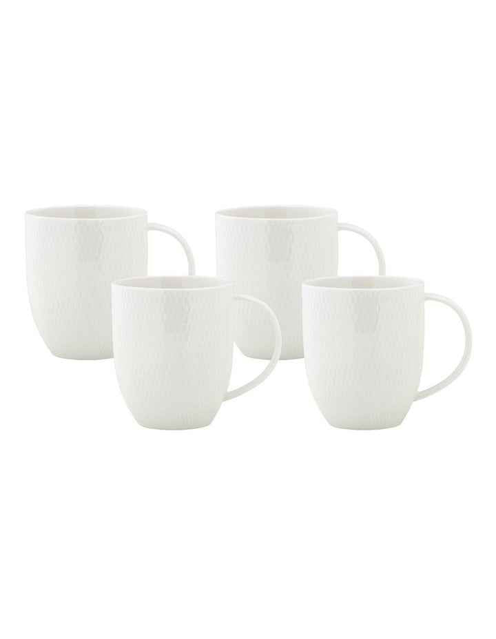 White Basics Diamonds Coupe Mug 420ml Set of 4 Gift Boxed in White