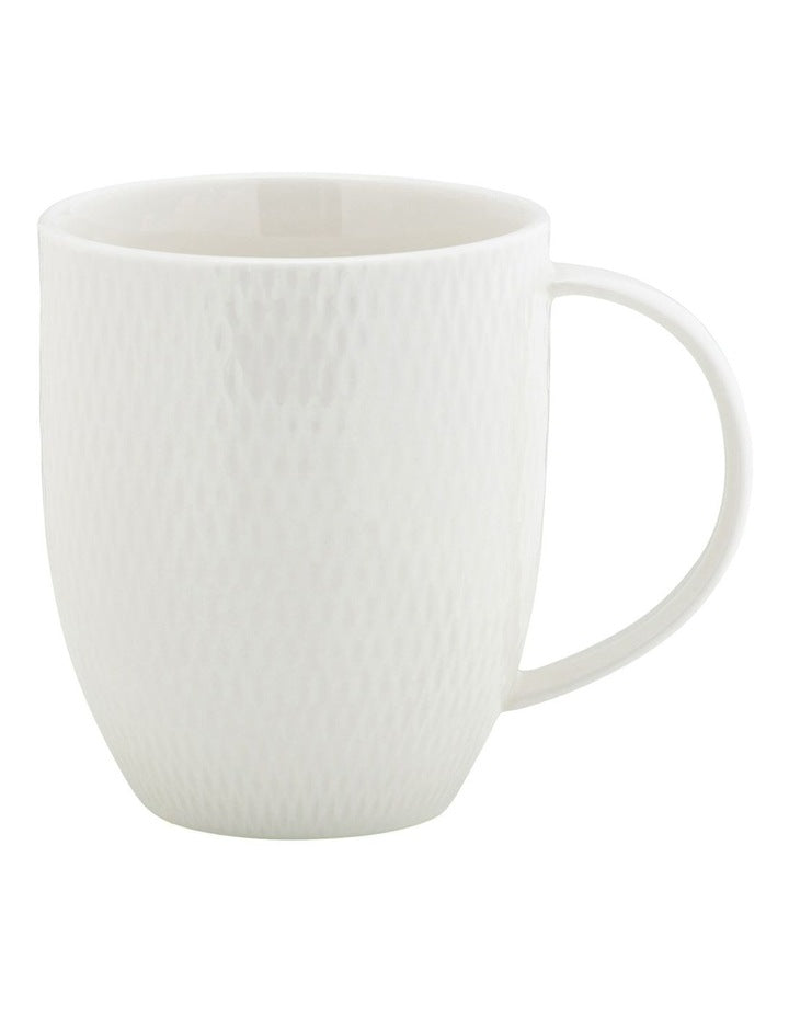 White Basics Diamonds Coupe Mug 420ml Set of 4 Gift Boxed in White