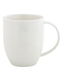 White Basics Diamonds Coupe Mug 420ml Set of 4 Gift Boxed in White