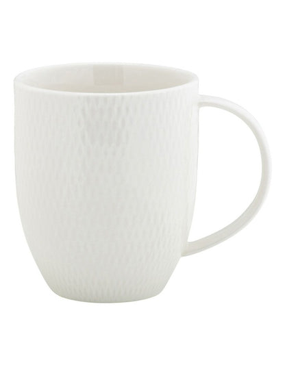 White Basics Diamonds Coupe Mug 420ml Set of 4 Gift Boxed in White