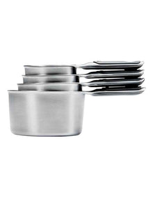 4 Piece Stainless Steel Measuring Cup Set in Silver