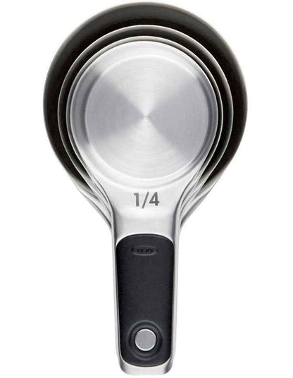 4 Piece Stainless Steel Measuring Cup Set in Silver