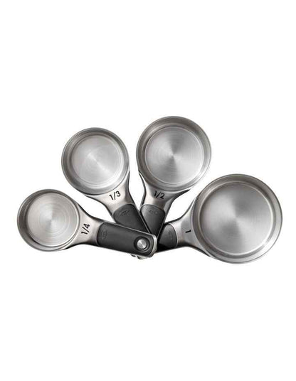 4 Piece Stainless Steel Measuring Cup Set in Silver