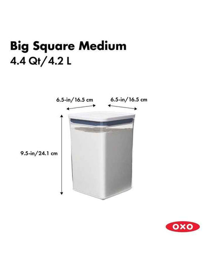 POP Big Square Medium Container 4.2L in White