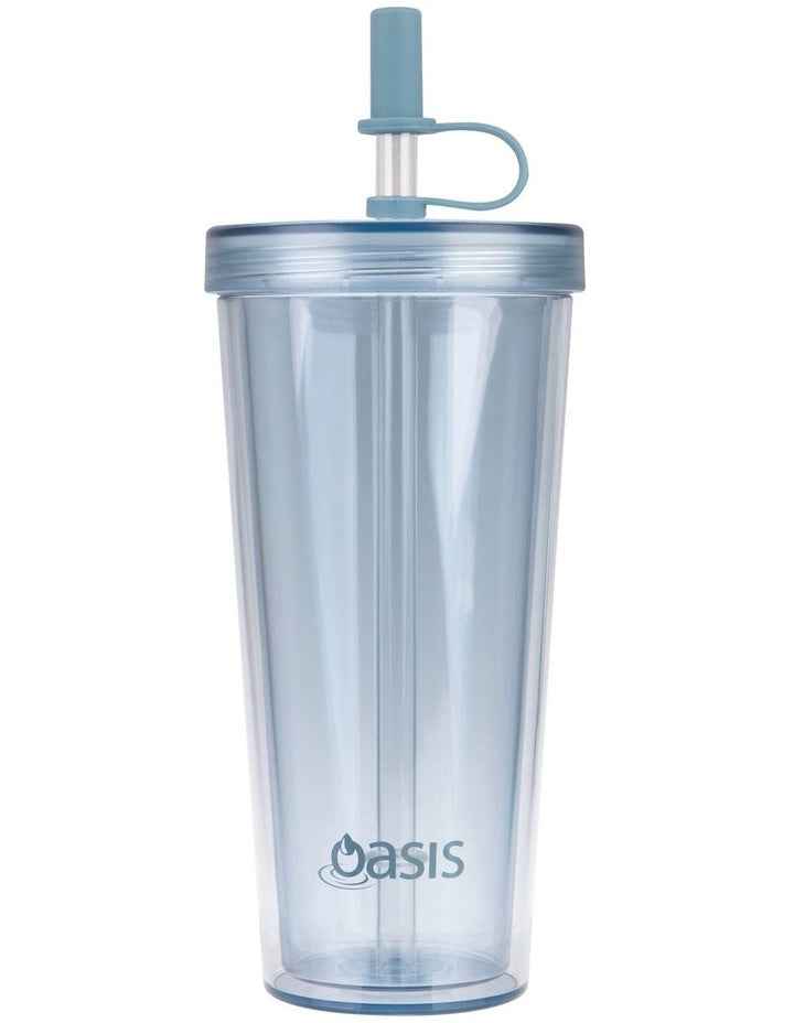Double Wall Smoothie Tumbler With Straw 520ml in Blueberry
