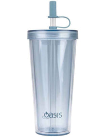 Double Wall Smoothie Tumbler With Straw 520ml in Blueberry