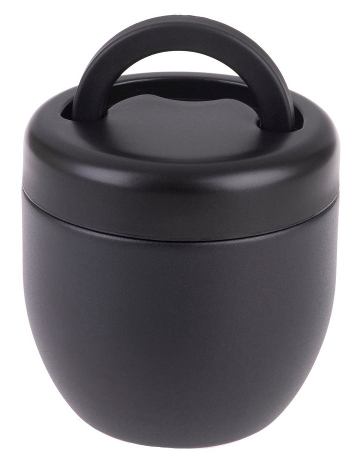 Stainless Steel Double Wall Insulated Food Pod 470ml in Black