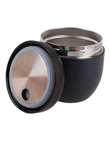 Stainless Steel Double Wall Insulated Food Pod 470ml in Black