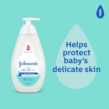 Johnson's Milk + Rice Tear Free Gentle Nourish Moisturising Baby Bath 500mL