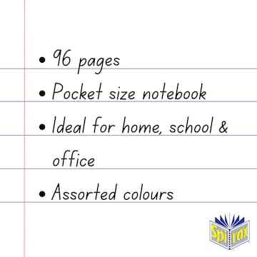 Spirax Pocket Notebook 96 Pages Assorted each