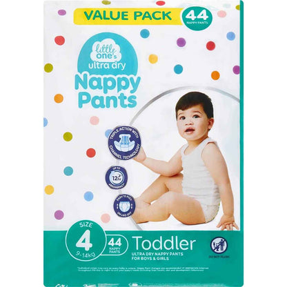 Little One's Ultra Dry Nappy Pants Toddler Size 4 Boys & Girls 44 pack