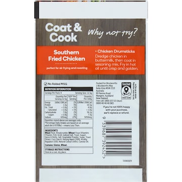 Woolworths Coat & Cook Seasoning Mix Southern Fried Chicken 50g