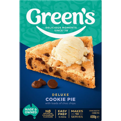 Green's Deluxe Choc Chip Cookie Pie Mix 400g
