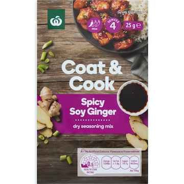 Woolworths Coat & Cook Spicy Soy Ginger 25g