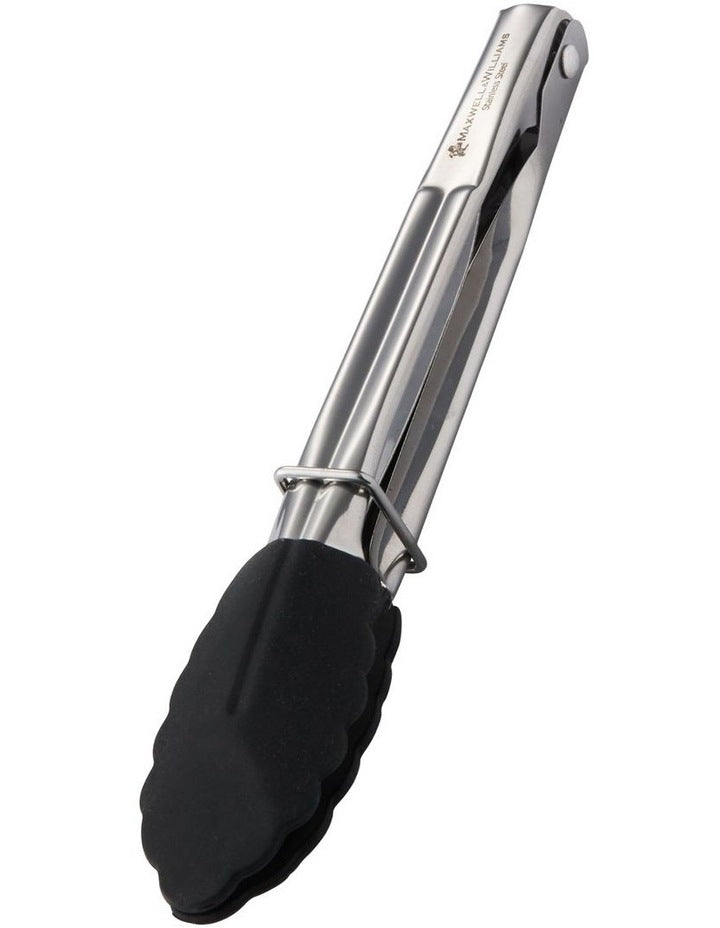 Grabbers Silicone Mini Tongs 18cm in Black