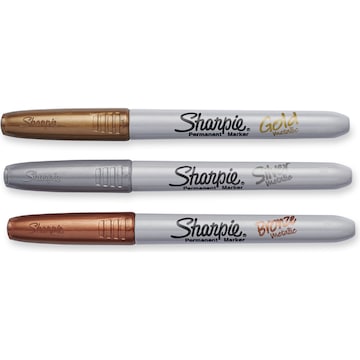 Sharpie Permanent Marker Pens Fine Metallic Colours 3 pack