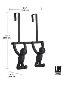 Buddy Over The Door Hook Double Hook 22 x 11 x 30cm in Black