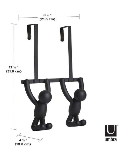 Buddy Over The Door Hook Double Hook 22 x 11 x 30cm in Black