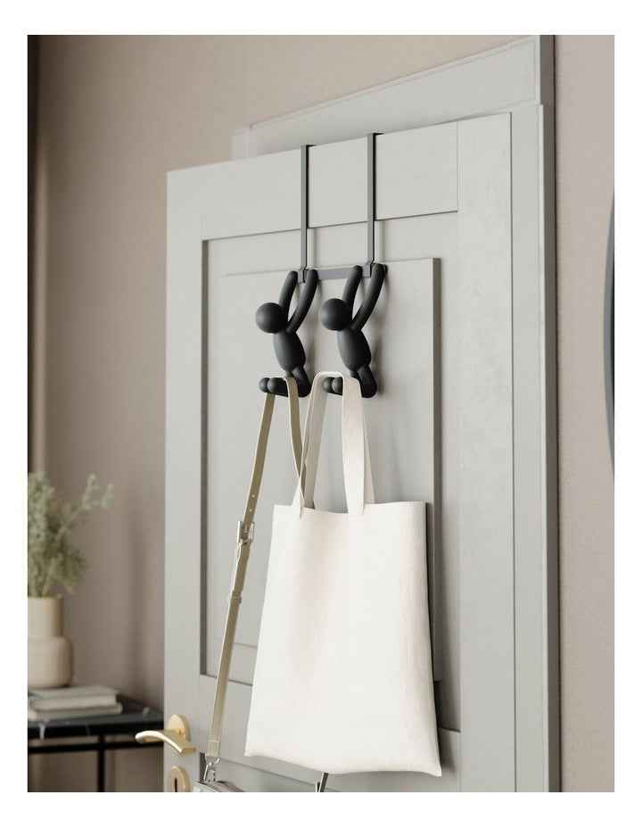 Buddy Over The Door Hook Double Hook 22 x 11 x 30cm in Black