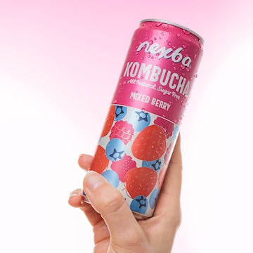 Nexba Kombucha Mixed Berry Drink Cans 330mL x 4 pack