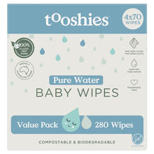 Tooshies Pure Water Baby Wipes Value Pack 280 pack