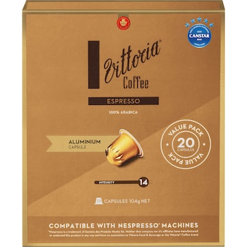 Vittoria Espresso Nespresso Compatible Coffee Capsules 20 pack