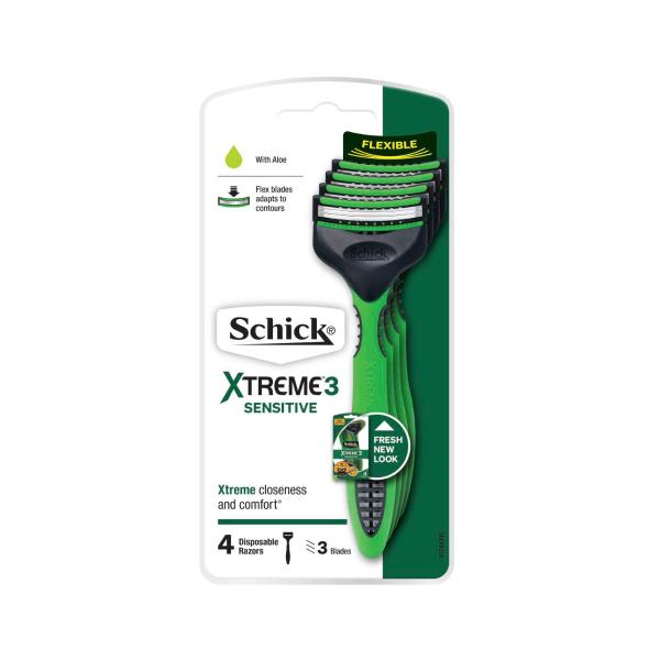 SCHICK XTREME 3 DISPOSABLE RAZOR SENSITIVE 4 PACK