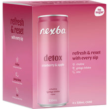 Nexba Detox Cranberry & Apple Drink Cans 330mL x 4 pack