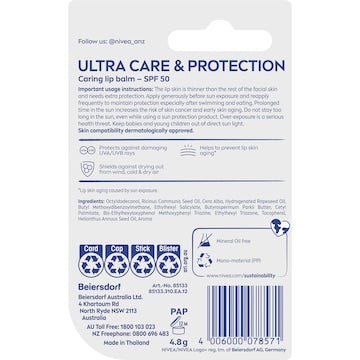 Nivea Lip Care & Protection SPF 50+ 4.8g
