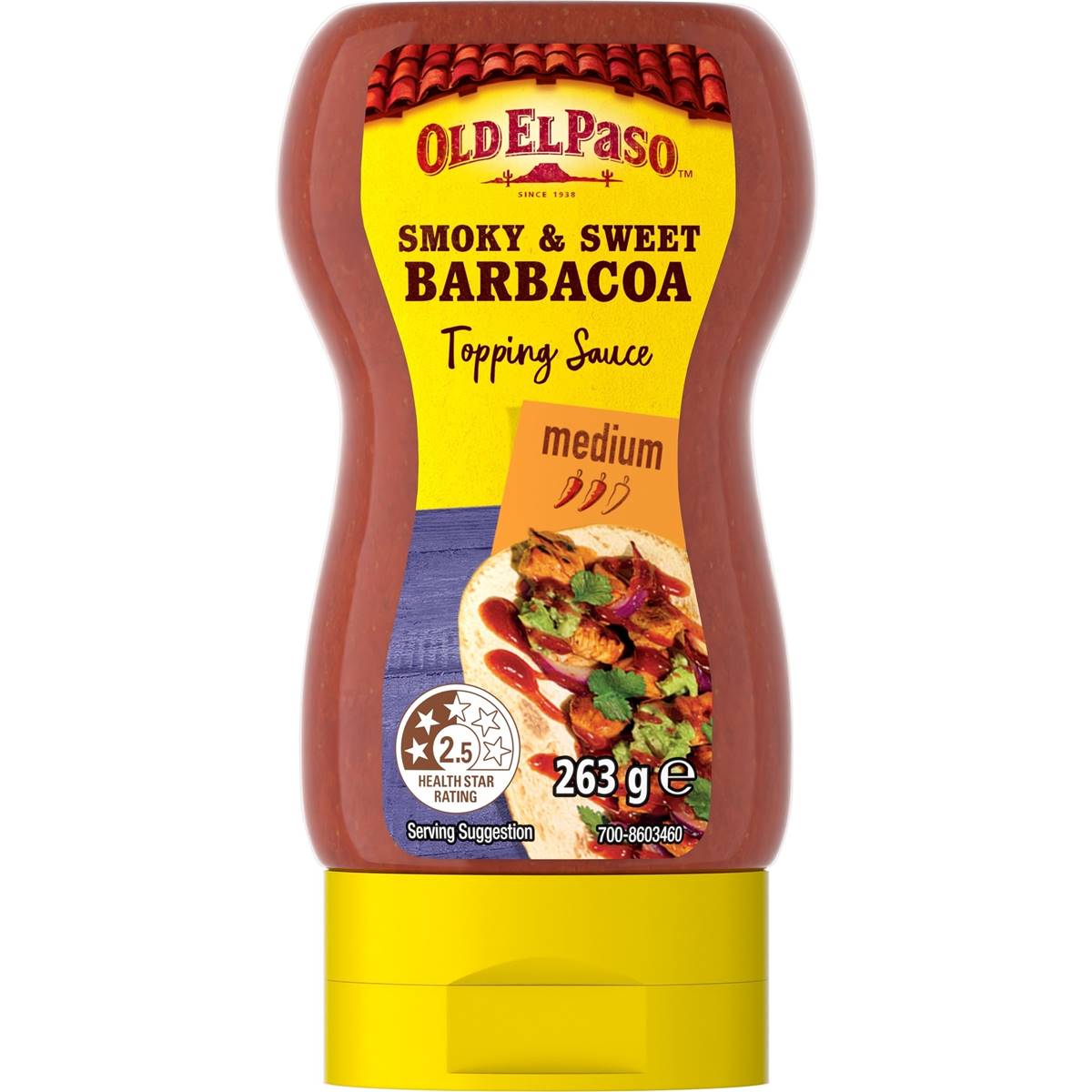 Old El Paso Smoky & Sweet Barbacoa Topping Sauce Medium 263g
