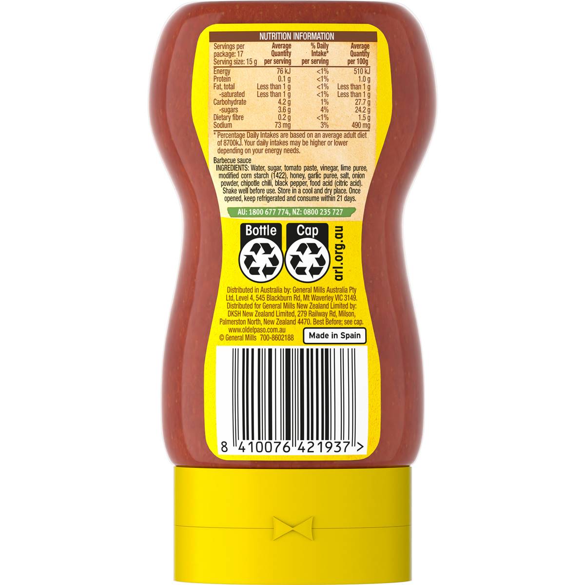 Old El Paso Smoky & Sweet Barbacoa Topping Sauce Medium 263g