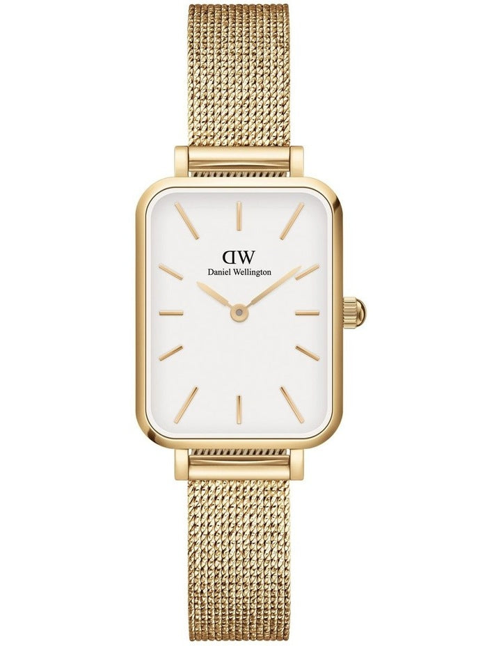 Quadro Pressed Evergold Dial Stainless Steel Watch in Gold