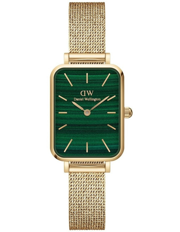 Quadro Pressed Evergold Green Dial Stainless Steel Watch in Gold