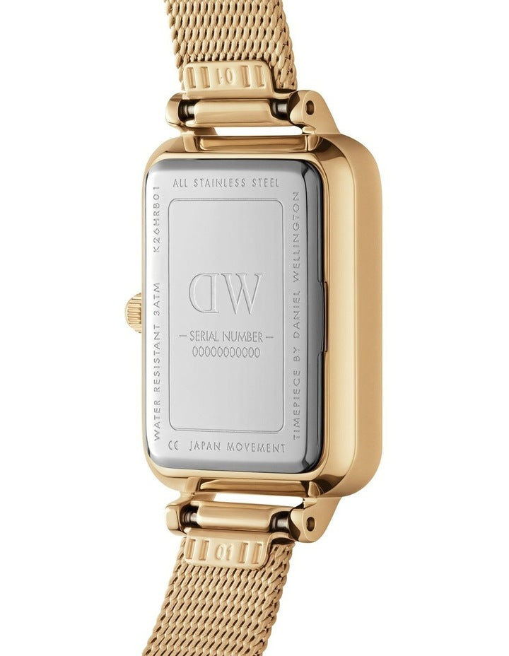 Quadro Pressed Evergold Green Dial Stainless Steel Watch in Gold