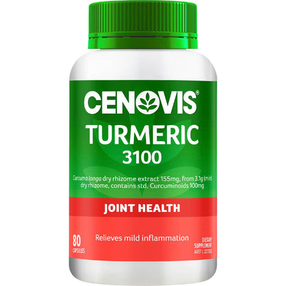 Cenovis Turmeric 3100 Capsules With Curcuminoids For Joint Health 80 Pack