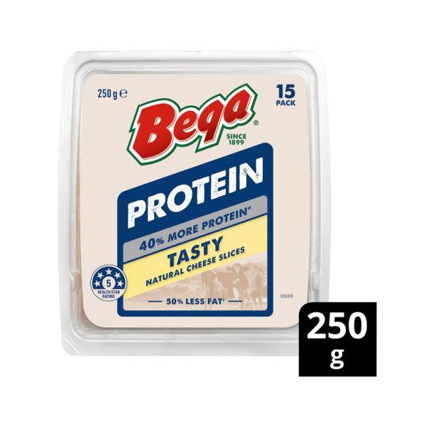BEGA CHEESE TASTY PROTEIN NATURAL SLICES 250G