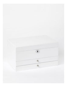 Multi Drawer High Gloss Jewellery Box in White