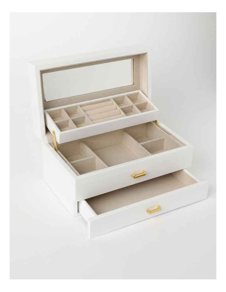 Multi Drawer Jewellery Box in White
