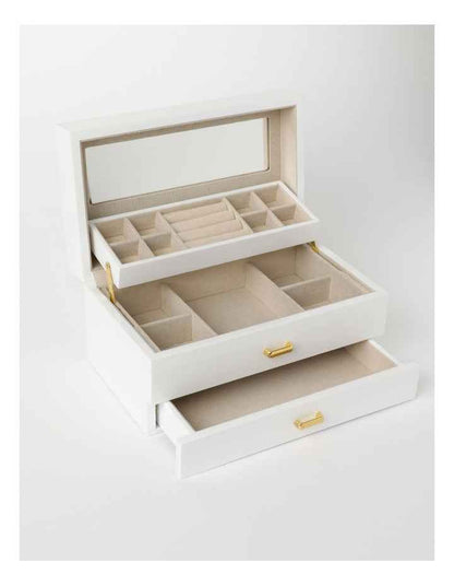 Multi Drawer Jewellery Box in White