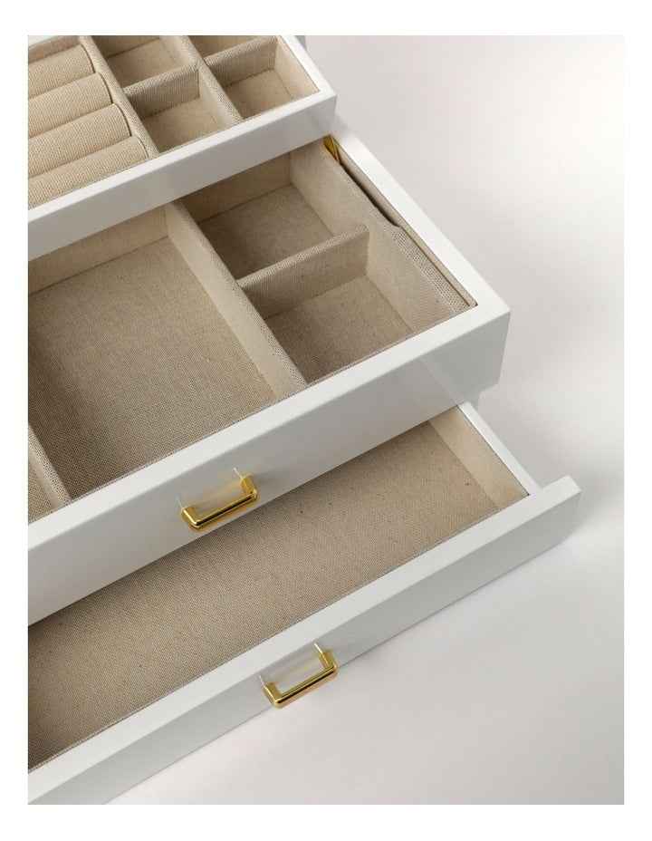 Multi Drawer Jewellery Box in White