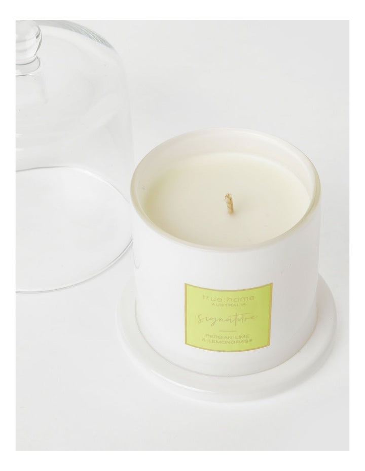 Persian Lime & Lemongrass Candle With Cloche