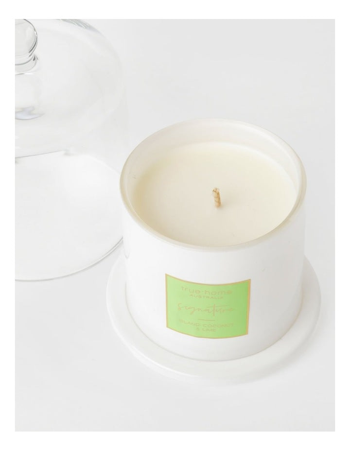 Island Coconut & Lime Candle With Cloche